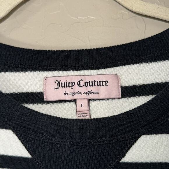 Juicy Couture preppy monogram striped pullover sweatshirt y2k size large - Picture 5 of 9